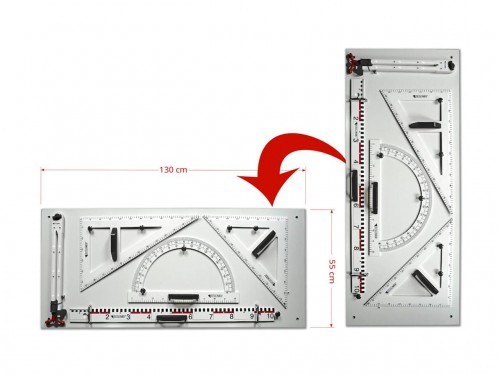 Przybory PCV magnetyczne na tablicy uniwersalnej białej + 2 wskaźniki PM232