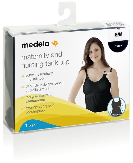 Medela Medela, Tank Top dla kobiet w ciąży i karmiących piersią, rozmiar L, Czarny