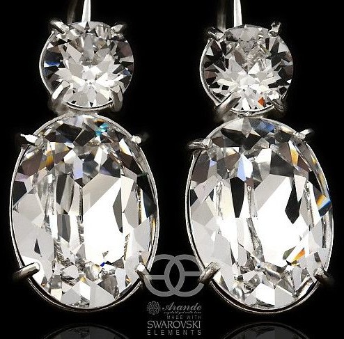 Swarovski piękne kolczyki CRYSTAL ORYGINAŁ SREBRO