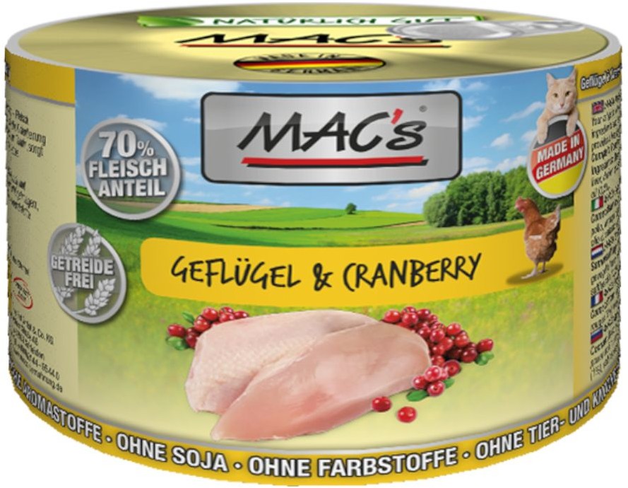 MAC's MAC´s Cat karma dla kota, 6 x 200 g - Czysty kurczak z całymi sercami drobiowymi