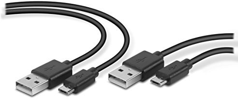SPEEDLINK SL-450104-BK Stream Play & Charge zestaw 2 kabli USB do kontrolera PS4 czarny 3 m INT-SL-450104-BK