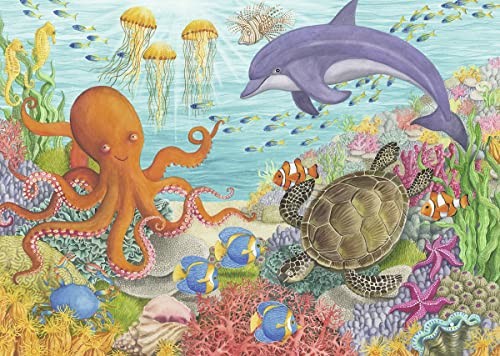 Ravensburger Ocean Friends 35-częściowy zestaw puzzli dla dzieci każdy egzemplarz jest unikatowy, idealnie pasuje do siebie 08780