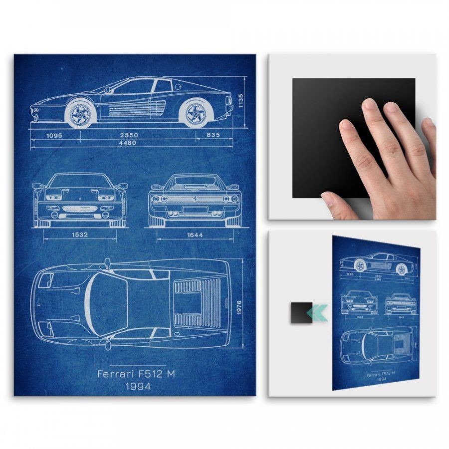 Pix4home Plakat metalowy Ferrari F512 M Projekt Cobalt L POS-L-02421