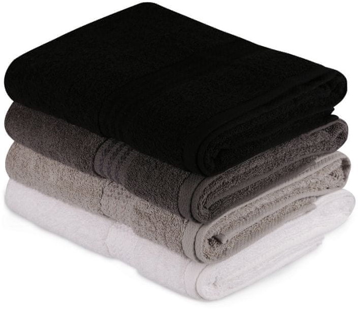 Hobby WEBHIDDENBRAND zestaw ręczników Bath 4 szt. białe/szare/czarne