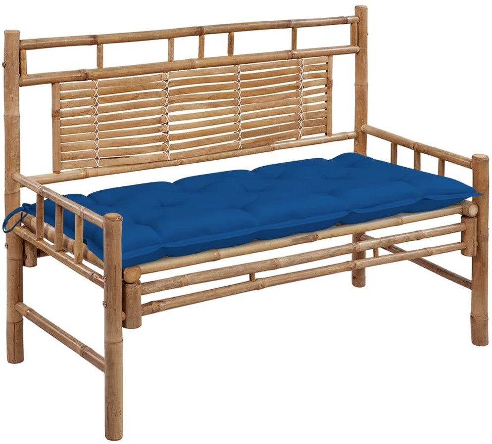 vidaXL Ławka ogrodowa z poduszką, 120 cm, bambusowa 3063901