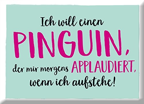 Grafik-Werkstatt grafik Werkstatt 60696 magnes | chcę też Magnet | wesołe pingwin... | lodówka z sentencją | 9 X 6, 5 X 0, 4 cm | | retro | Nostalgic Vintage magnes, metal, uni, 9 X 6, 5 cm 60696