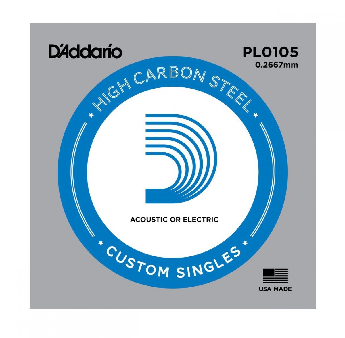 D'Addario pojedyncze gitary (do akustyki lub gitara elektryczna) 0,027 cm (0,0105 cala) pl0105 akcesoria gitarowe PL0105