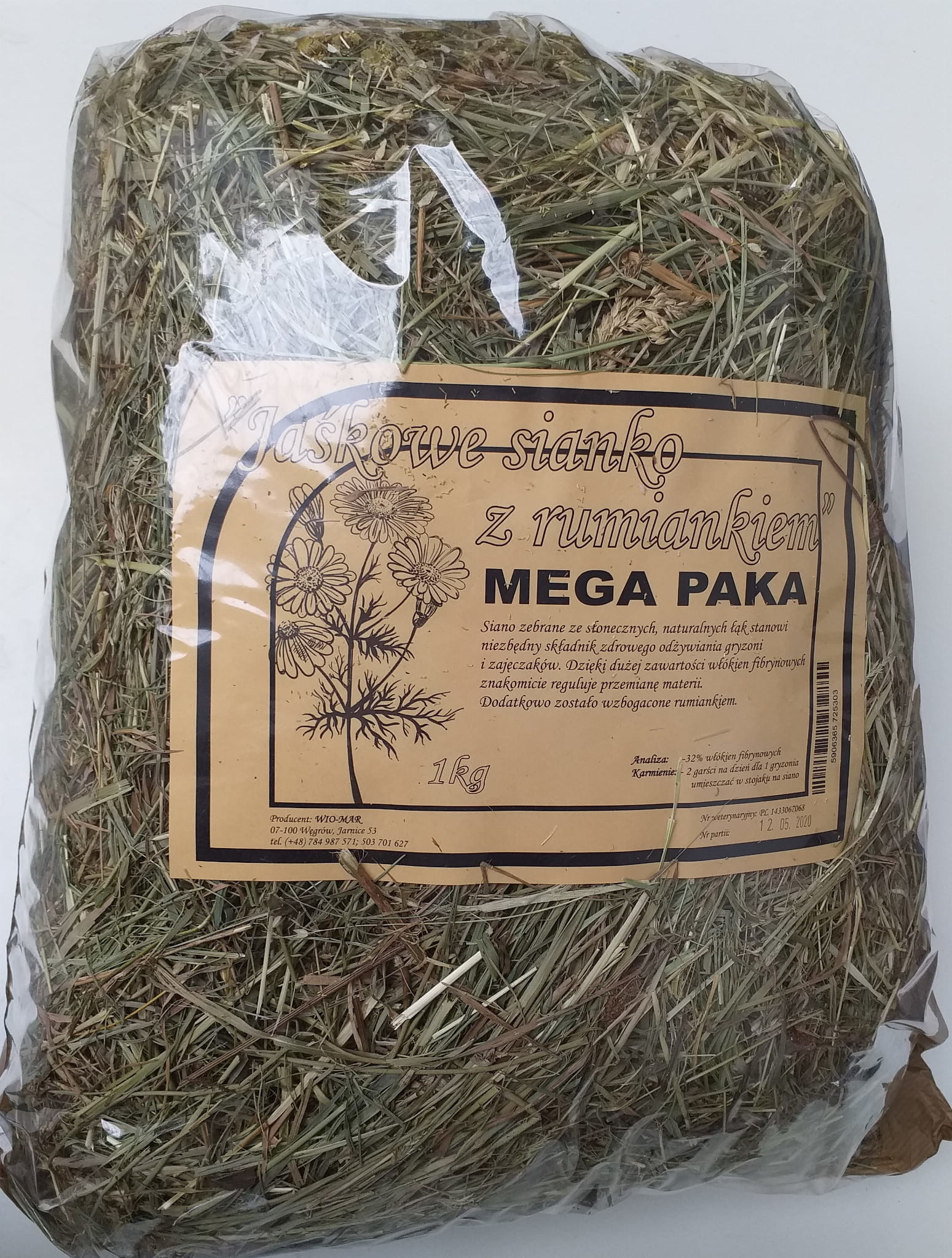 WIO-MAR WIO-MAR Jaśkowe sianko z rumiankiem Mega Paka 1kg
