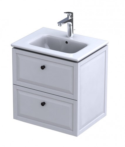 Oristo Szafka wisząca MONTEBIANCO 60 cm z umywalką JOY BIAŁY MAT OR47-SD2S-60-2 + UME-JO-60-91