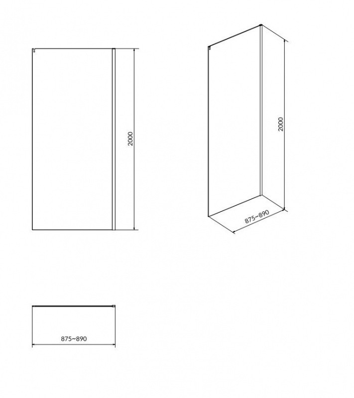 Cersanit Cersanit Crea Ścianka boczna przesuwna 90x200 cm profile chrom szkło transpartentne CleanPro S900-2614