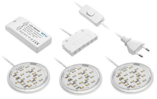 GTV ZESTAW LED LUGO 319. ALUMINIUM. 6400K. 3X1.14 W LD-LUG319-53