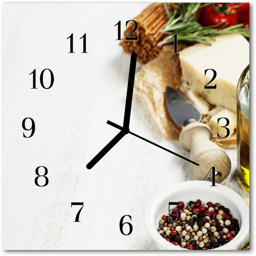 tulup pl Zegar szklany kwadratowy Makaron 30x30cm