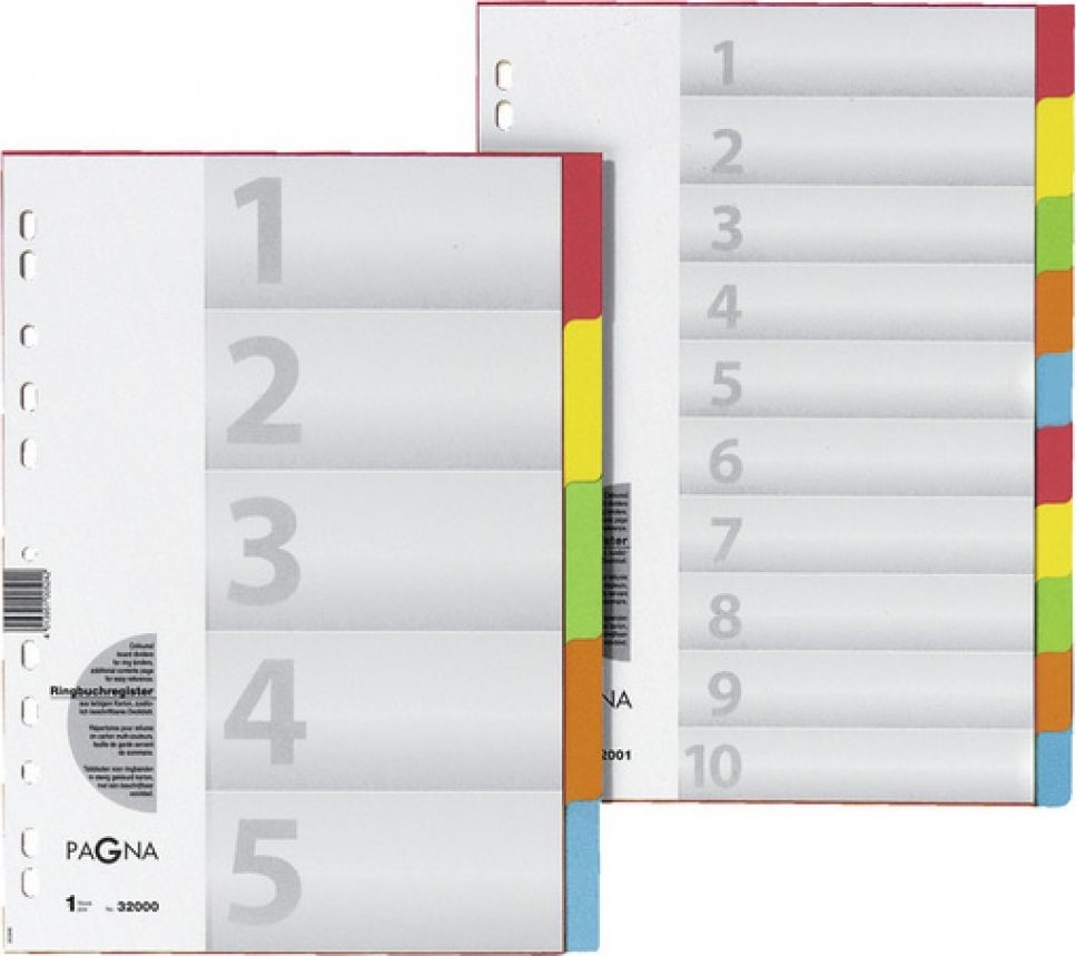 Pagna Przekładka indeksująca 10tlg mit Deckblatt 5-farbig 32001-20
