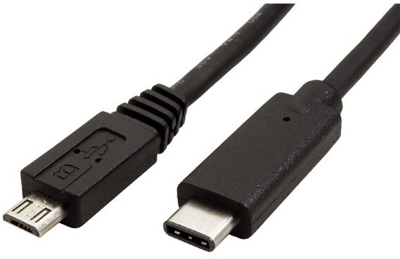 Red Fighter Kabel USB 2.0 USB micro B 2.0 M USB C M 1m okrągły czarny plastic bag (KUBHXTX10B01)