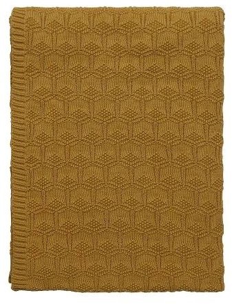 SÖDAHL Sodahl DECO Bawełniany Pled - Koc 130x170 cm Złoty Golden 727297