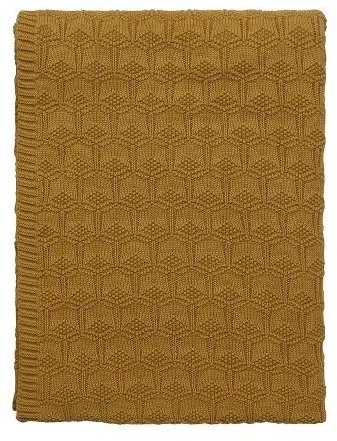 SÖDAHL Sodahl DECO Bawełniany Pled - Koc 130x170 cm Złoty Golden 727297