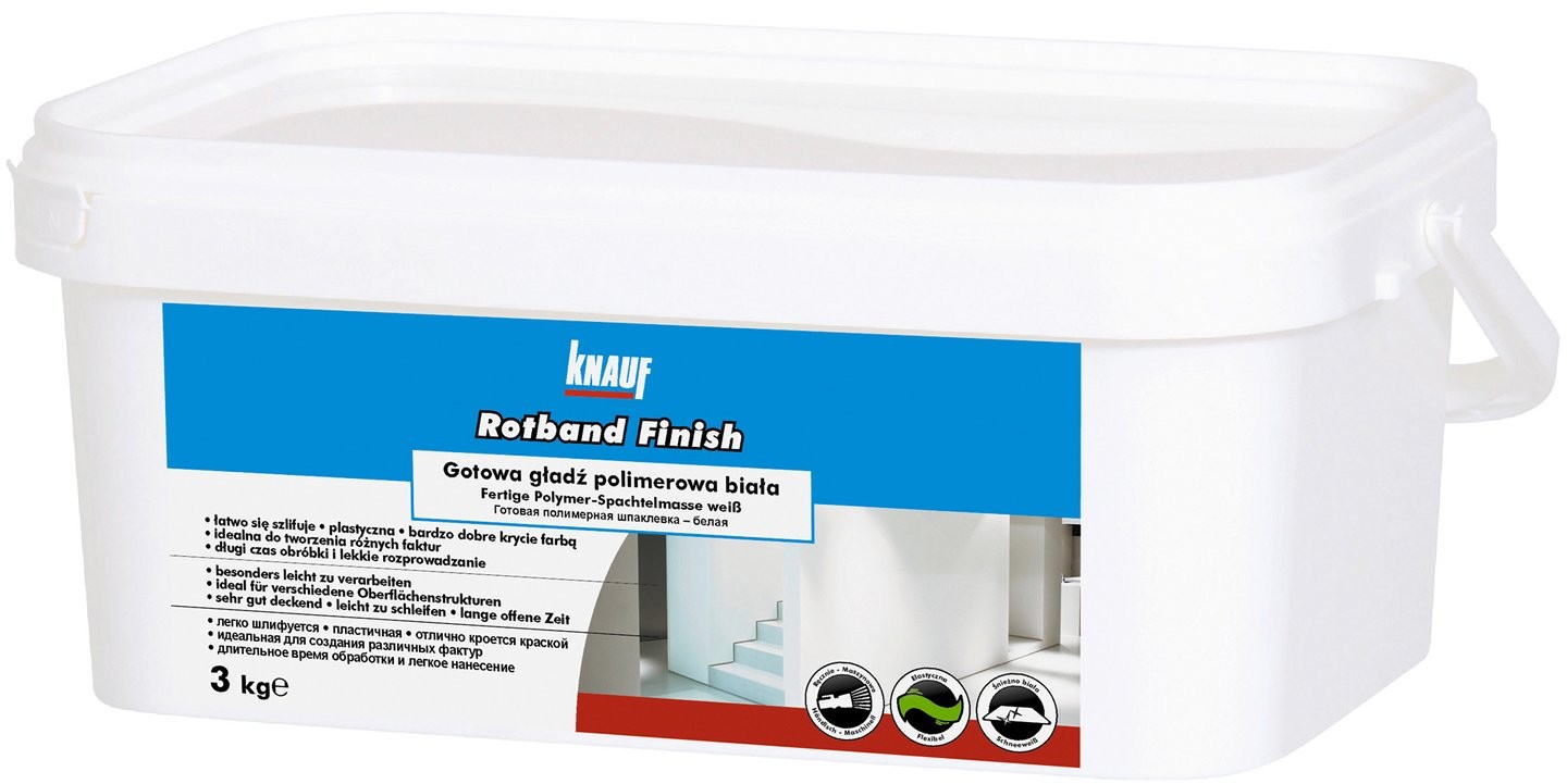 top Knauf Knauf Gotowa masa szpachlowa Rotband Finish 3 kg