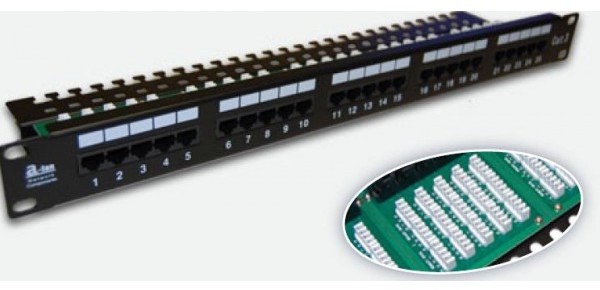 . Patchpanel telefoniczny 25xRJ45 kat 3 1U PK012