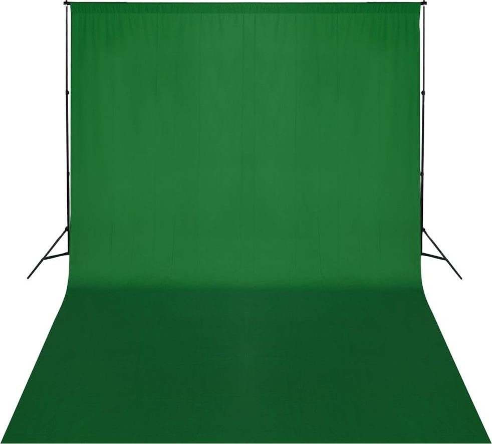 vidaXL System zawieszenia tła z zielonym tłem 500 x 300 cm 160069
