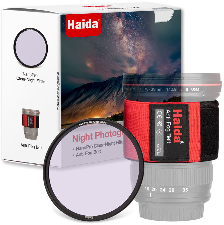 Haida Zestaw nocny z opaską grzewczą i filtrem Clear Night 82mm HD4769