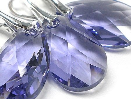 Arande piękny komplet SWAROVSKI Tanzanite Srebro 1172479816