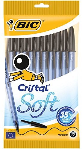 BIC 918531 ball point Pen Cristal Soft, opakowanie 10 szt, czarny 918531