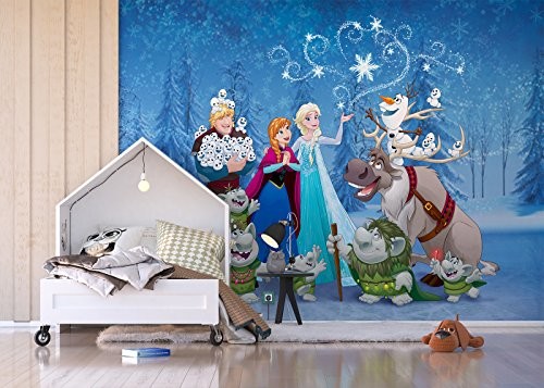 AG Design ftdnxxl5019 Disney Frozen królowa lodu, fototapeta z włókniny do pokoju dziecięcego, 4 części, 360 x 270 cm Multicolor FTDNXXL5019