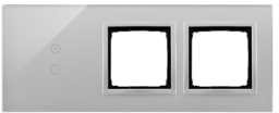Simon Panel dotykowy Simon 54 Touch DSTR3300/71 3 moduły 2 pola dotykowe pionowe otwór na osprzęt Simon 54 otwór na osprzęt Simon 54 srebrna mgła DSTR3300/71