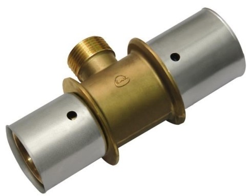 KAN Trójnik zaprasowywany therm PEX PRESS gwint zewnętrzny 16 x 1/2 x 16 mm