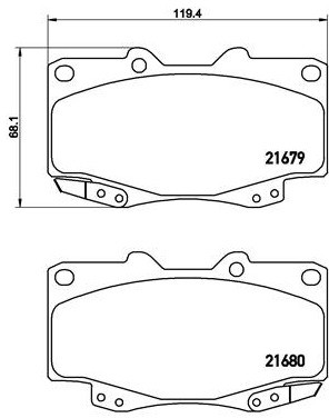 BREMBO Zestaw klocków hamulcowych, hamulce tarczowe P 83 151