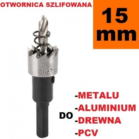 Inny Otwornica szlifowana HSS 15mm wiertło do metalu aluminium drewn