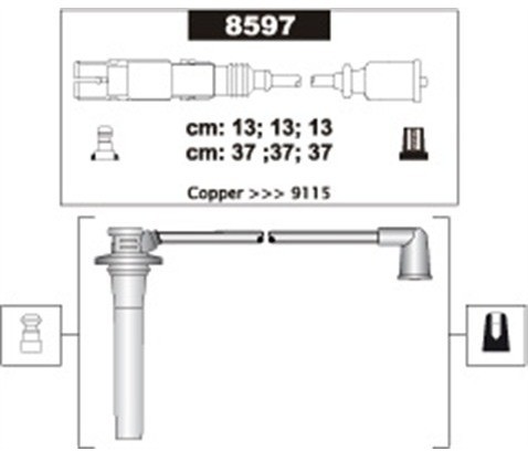 MAGNETI MARELLI Zestaw przewodów zapłonowych MAGNETI MARELLI 941318111303