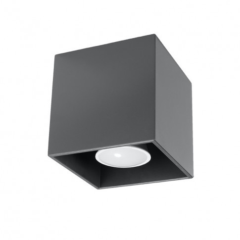 Kwadratowy plafon kostka antracyt - 3X EX537 Z6-R18