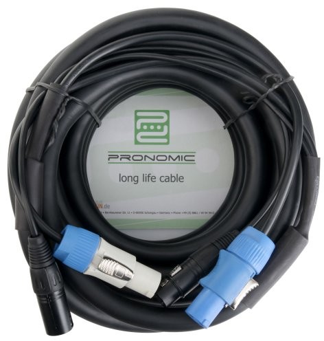 Pronomic pronomic Stage power plug/DMX 10 m (idealnie nadaje się do okablowania przez efektami świetlnymi i oświetlenie sceniczne) 00033286