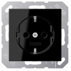 Jung JUNG gniazdo wtykowe z zestykiem ochronnym 16 A 250 V Serie A Czarny, 1 sztuki, a 1520 SW