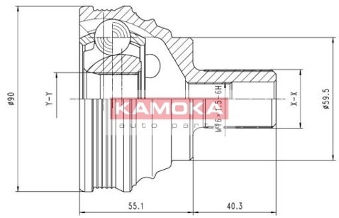 KAMOKA Przegub napdowy - kompletny 7338