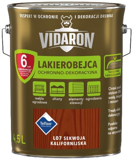 Vidaron LAKIEROBEJCA- do drewna, sekwoja kalifornijska L07, 4.5 l
