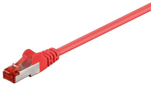 Goobay Wentronic 95477 kabel sieciowy Cat6 S/FTP (2 X wtyk RJ45, PIMF podwójnie ekranowany) Czerwony