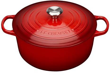 Le Creuset Garnek do duszenia  Signature, okrągły, żeliwo, kolor wiśniowy, czerwony (Kirschrot), 30 cm 21177300602430