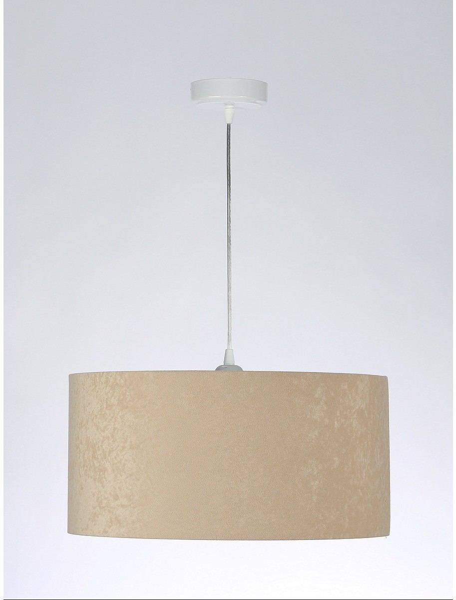 Koncept BPSKONCEPT Lampa wisząca welurowa beżowy srebrny tkanina pcv Hemlata 30 BPS 010-028-30CM