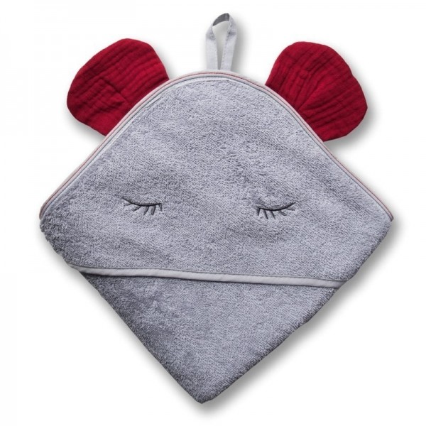 Hi Little One Hi Little One - Hi Little One  -  Ręcznik z Kapturem 100 x 100 Mouse Hooded Bath Towel Strawberry