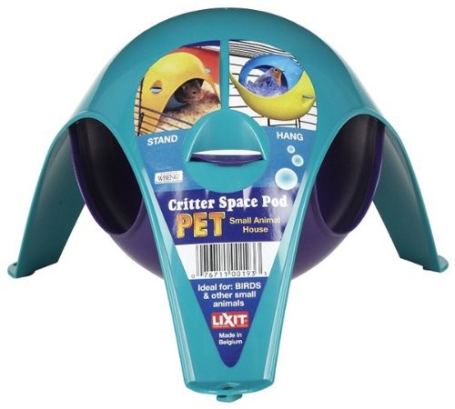Lixit lixit Critter Space pod Animal House Hang Top Cage Sit Bottom Pocket Pets Large