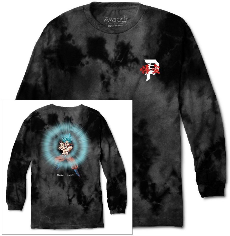 PRIMITIVE t-shirt PRIMITIVE DRAGON BALL SUPER) ENERGY WASHED LS TEE Black