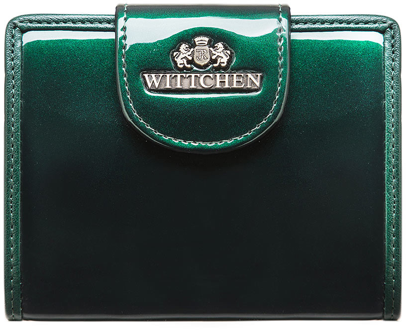 Wittchen Damski portfel ze skóry lakierowany z ozdobną napą 25-1-362-0