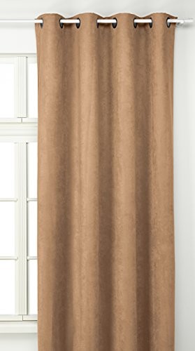 Linder 0520/50/375fr zasłona z zamszu, ciężki, cappuccino, z oczkami, 145 x 260 cm 0520 /50/375FR