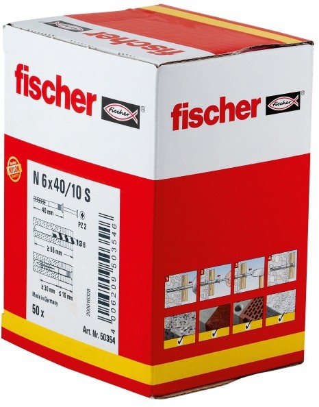 Fischer Kołki SM N 6 x 40 mm 50 szt. 50354