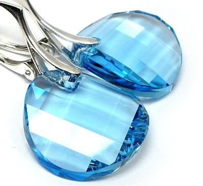 Swarovski Arande kolczyki TWIST AQUA Certyfikat SREBRO 2088147660