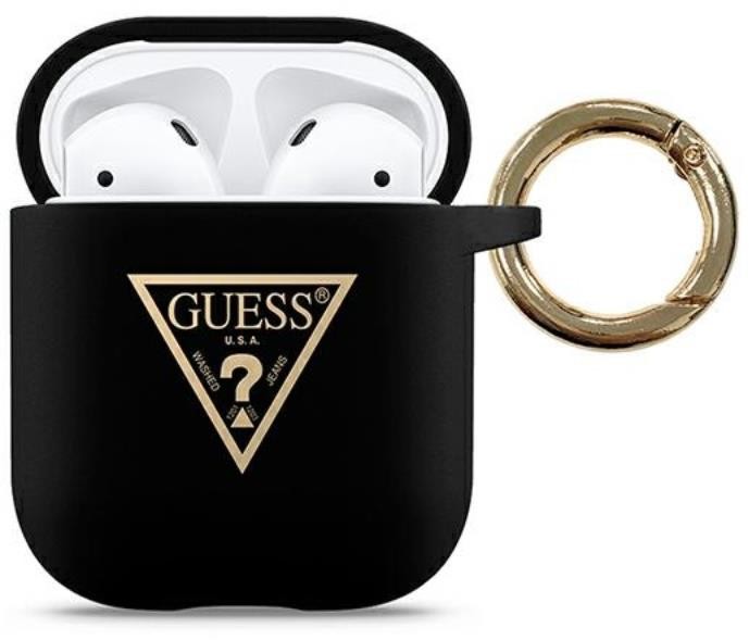 Guess Slilicone Triangle Logo - Etui Airpods (czarny)