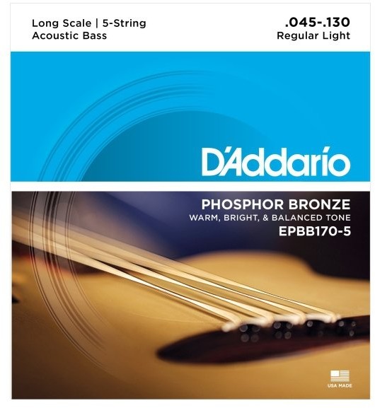 D'Addario EPBB170 fosforu Bronze Bass komplet strun hali sportowo-widowiskowej EPBB170-5