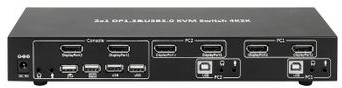 Techly Przełącznik KVM DisplayPort/USB 2x1 Techly 2-Portowy z Audio i Podwójnym Wideo 4Kx2K 101928
